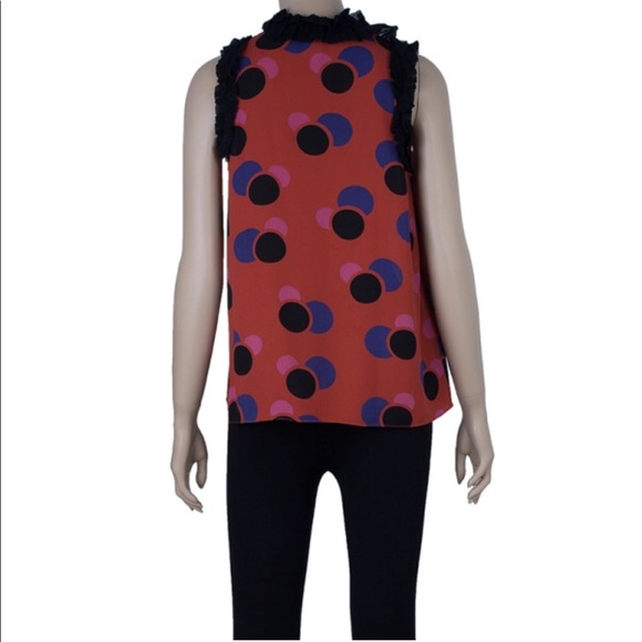 Marc By Marc Jacobs Silk Ruffled Sleeveless Blouse - Picture 4 of 5